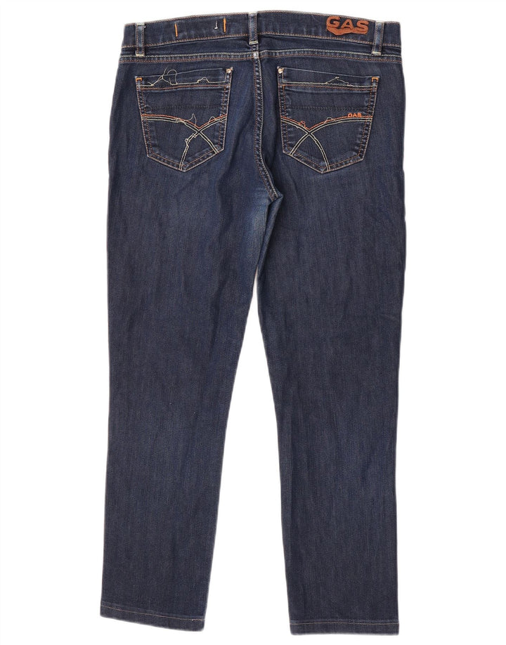 GAS Calça Jeans Feminina Crop Slim W29 L24 Azul Algodão