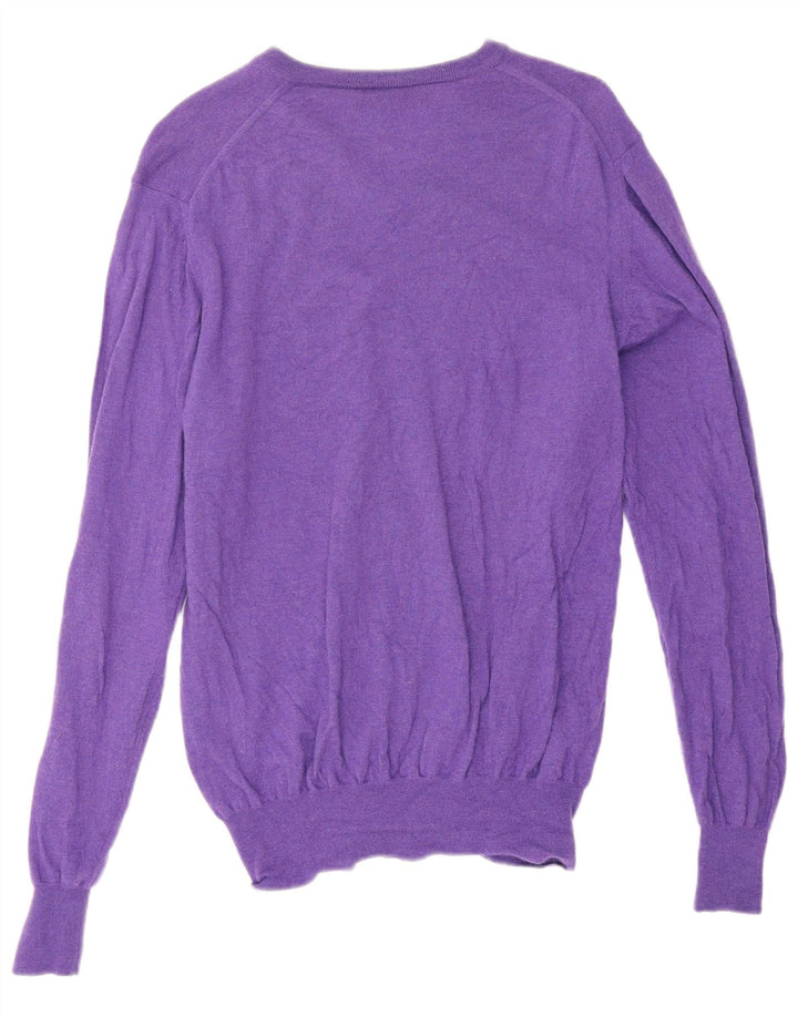 Fred Perry Suéter masculino com decote em V grande roxo