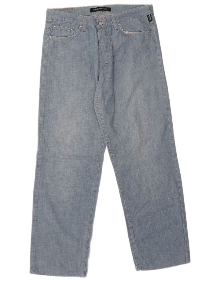 Versace Mens Straight Jeans IT 50 Grande W36 L37 Azul Algodão