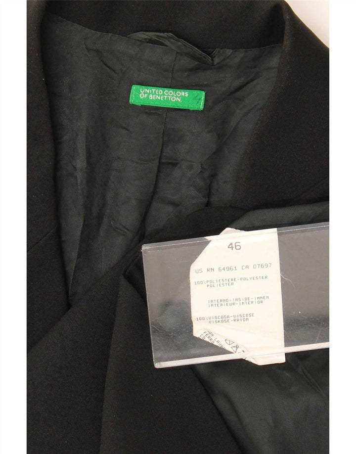 Jaqueta Blazer Feminina Benetton com 3 Botões IT 46 Grande Poliéster Preto