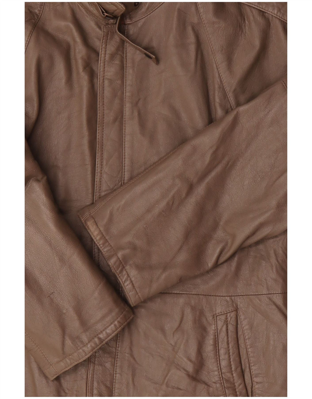 Jaqueta de couro militar masculina vintage UK 38 marrom médio