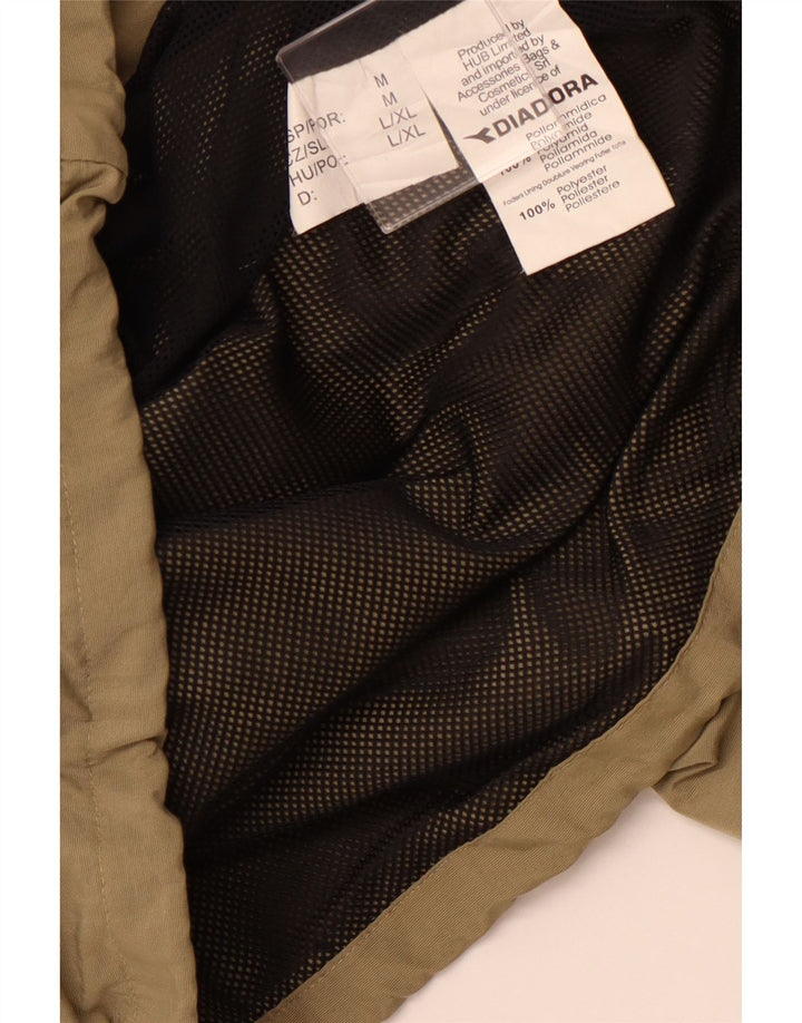 Jaqueta de chuva masculina com capuz DIADORA UK 40 grande poliamida bege