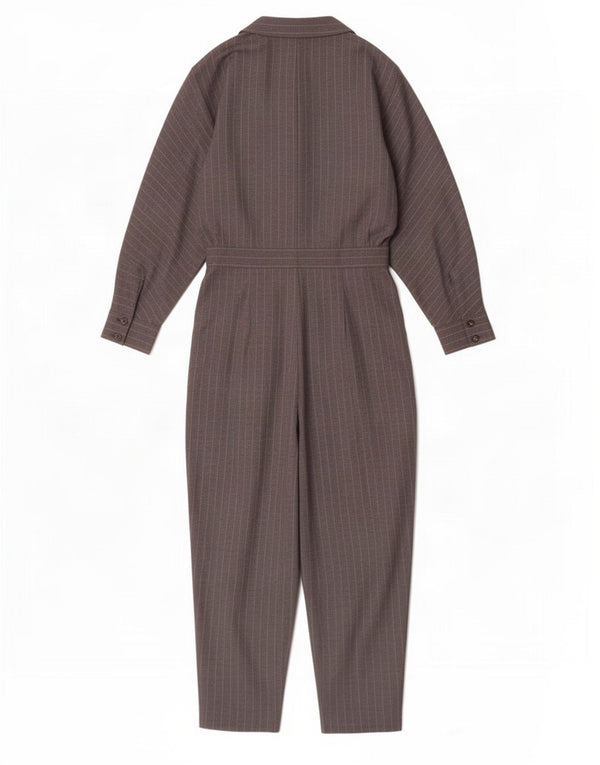 Macacão feminino de manga comprida Zara UK 6 XS cinza risca de giz