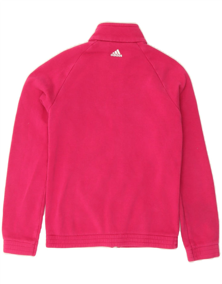 ADIDAS Girls Graphic Tracksuit Top Jacket 9-10 Years Pink Cotton Vintage Adidas and Second-Hand Adidas from Messina Hembry 