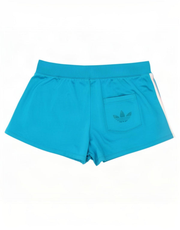 Shorts esportivos femininos Adidas UK 10 pequeno azul poliéster