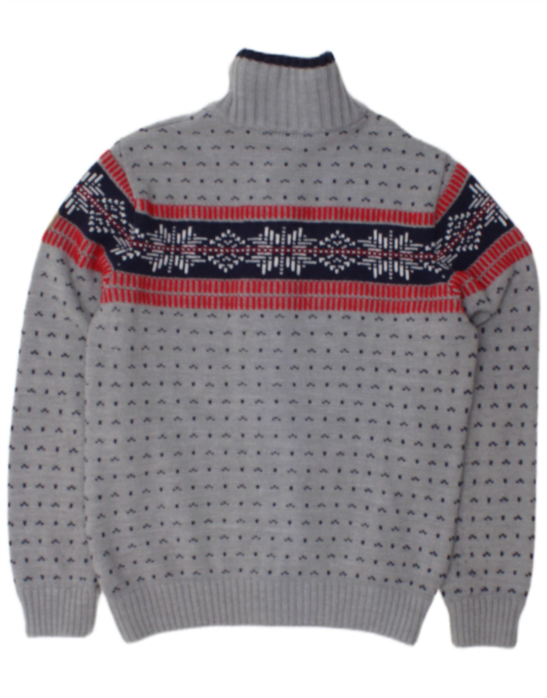 Suéter cardigã masculino com zíper completo CMP IT 50 cinza médio Fair Isle Acrílico