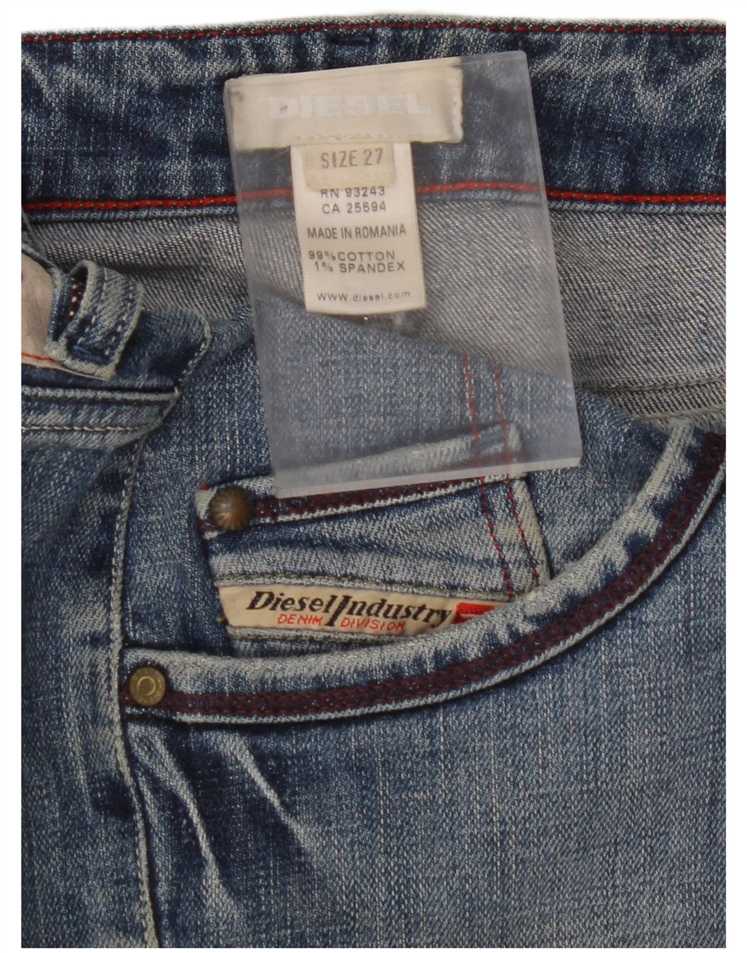 DIESEL Mini saia jeans feminina W27 pequena algodão azul