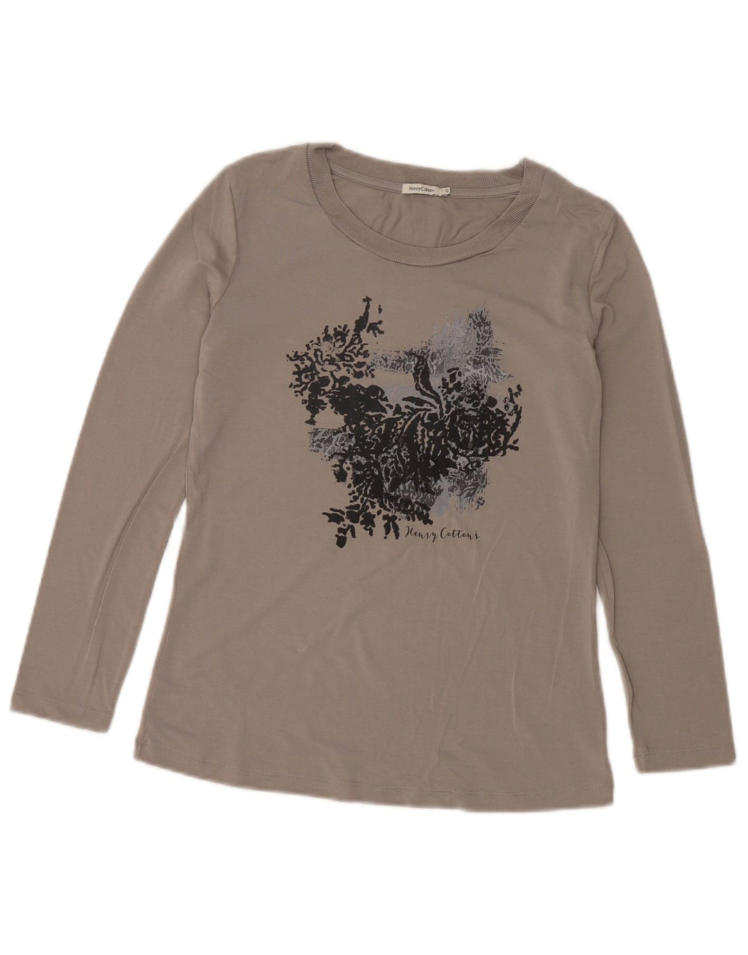 Top gráfico feminino Henry Cottons manga comprida IT 44 cinza médio floral