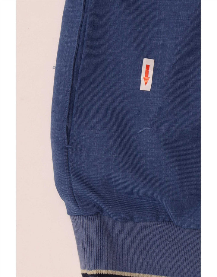 Moletom masculino Lyle & Scott manga curta com zíper e gola alta azul médio