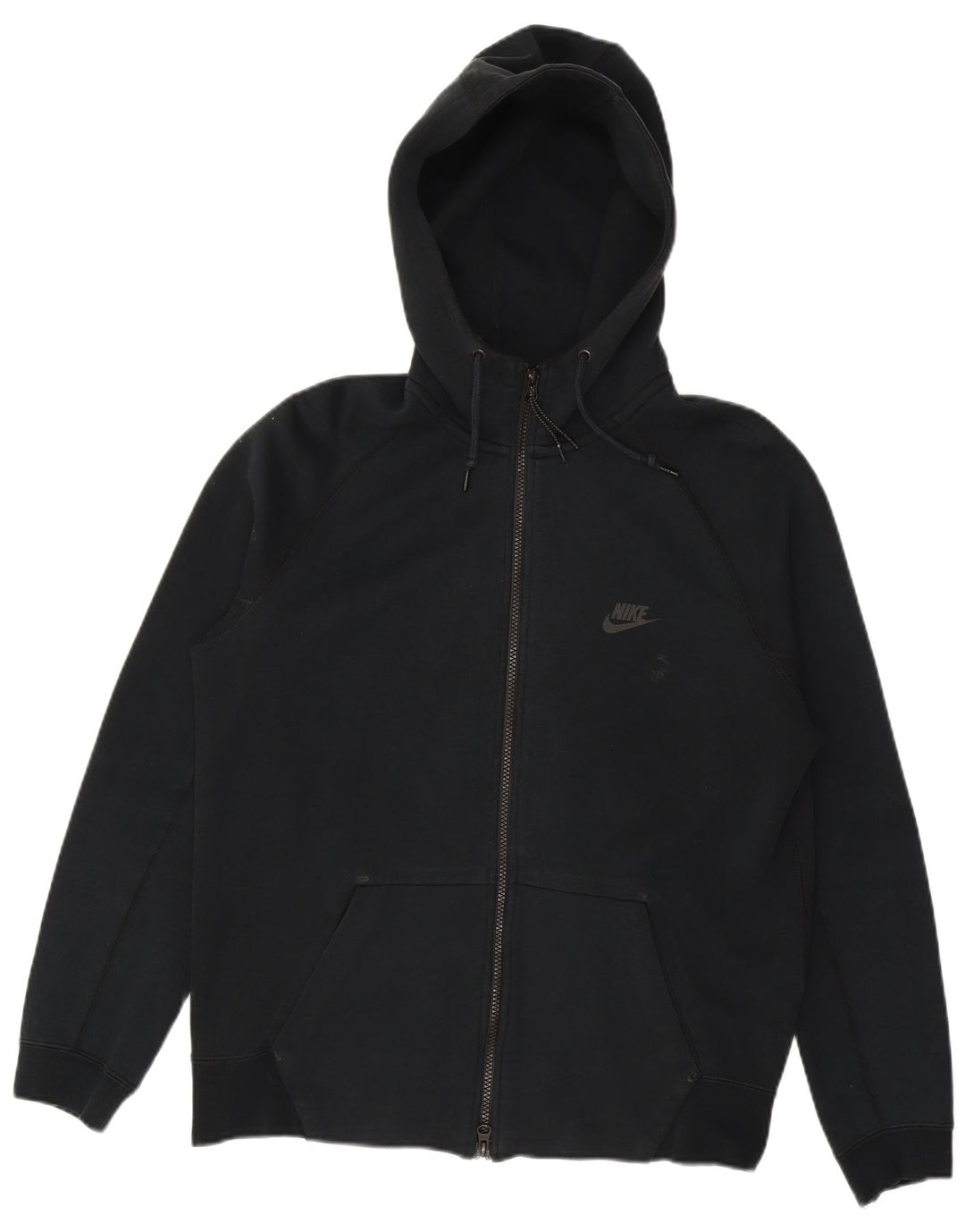Suéter Nike masculino com capuz e zíper médio preto algodão