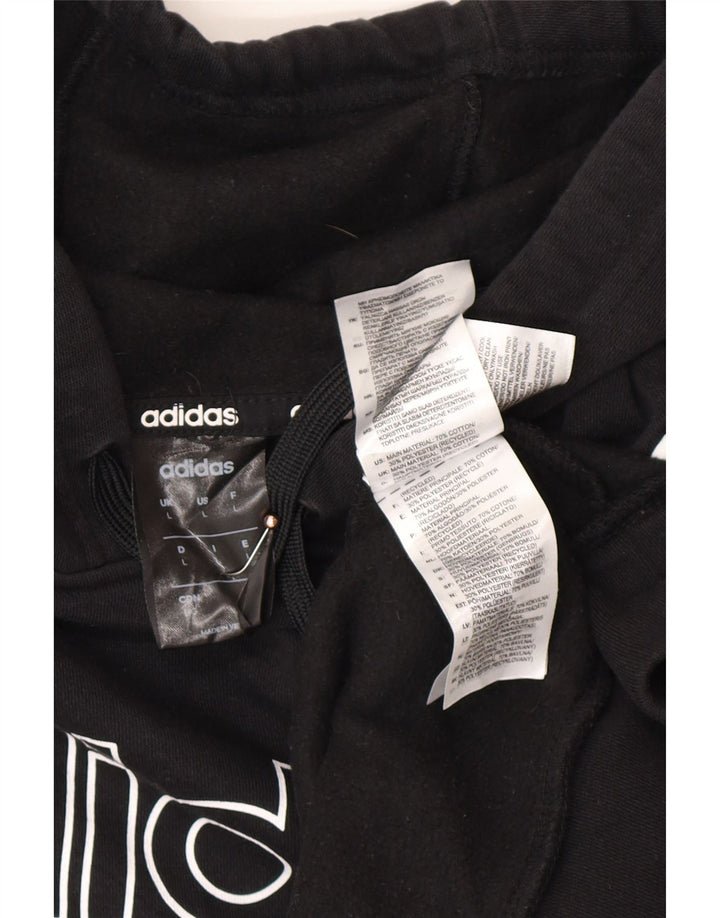 ADIDAS Mens Graphic Hoodie Jumper Grande Algodão Preto