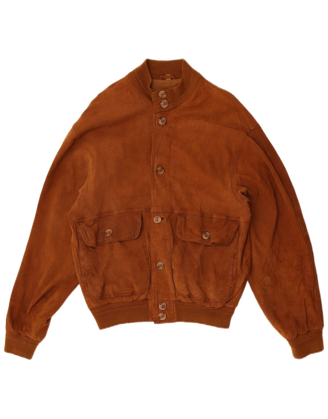 Jaqueta bomber masculina vintage de camurça IT 50 grande marrom