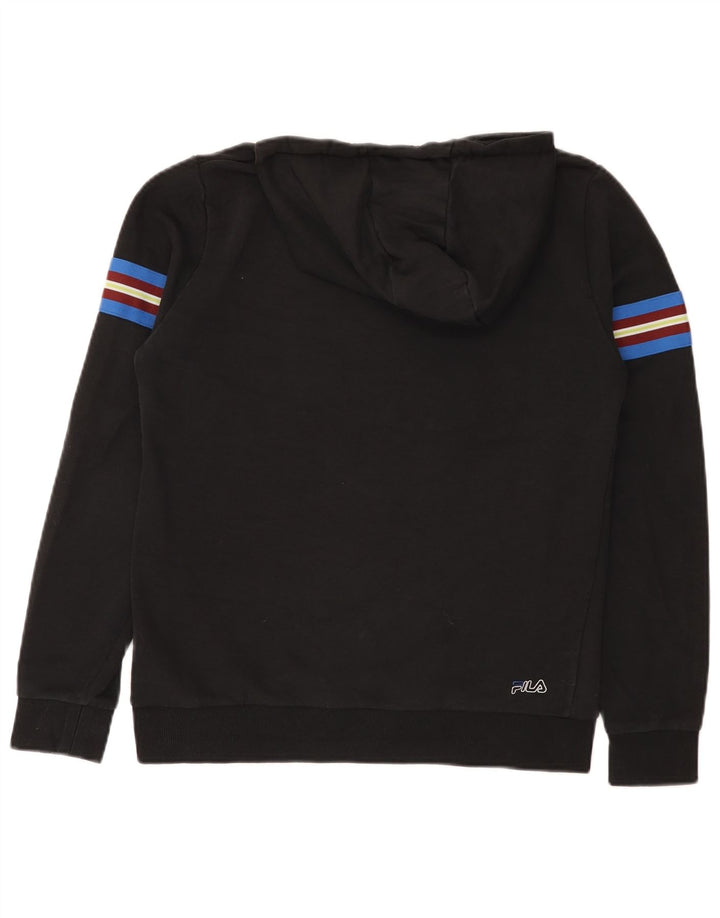 Fila Mens Graphic Hoodie Jumper Médio Algodão Preto