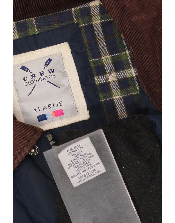 Jaqueta acolchoada masculina UK 42 XL da roupa da tripulação poliéster azul marinho