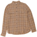 Camisa masculina de flanela Reiss Regular Fit XL algodão xadrez bege