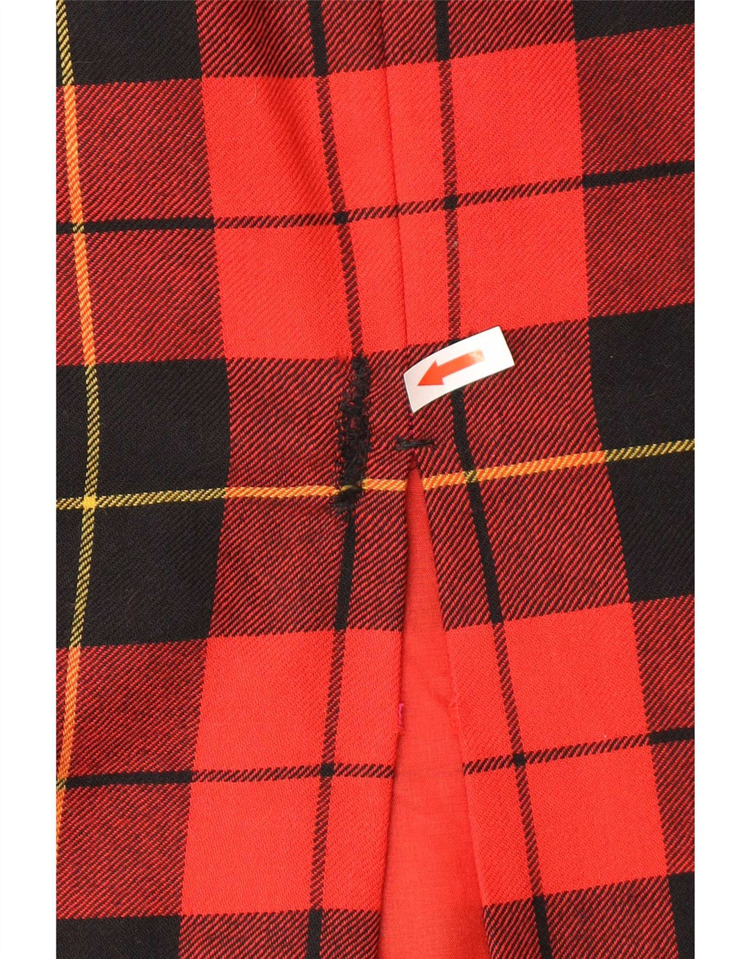 Saia lápis feminina vintage W30 xadrez vermelho médio