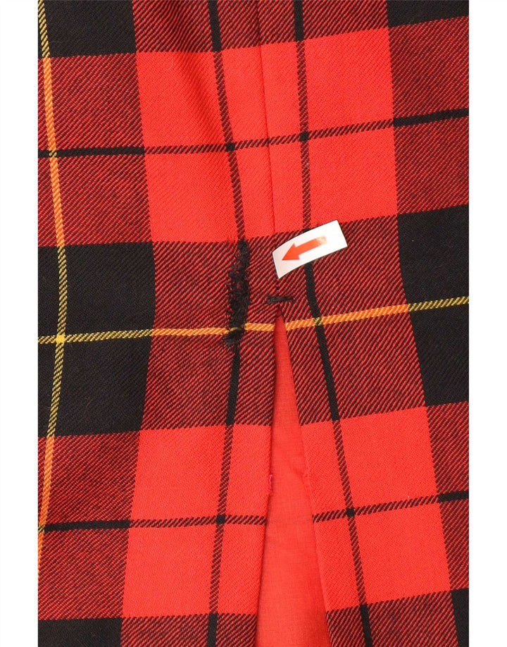 Saia lápis feminina vintage W30 xadrez vermelho médio