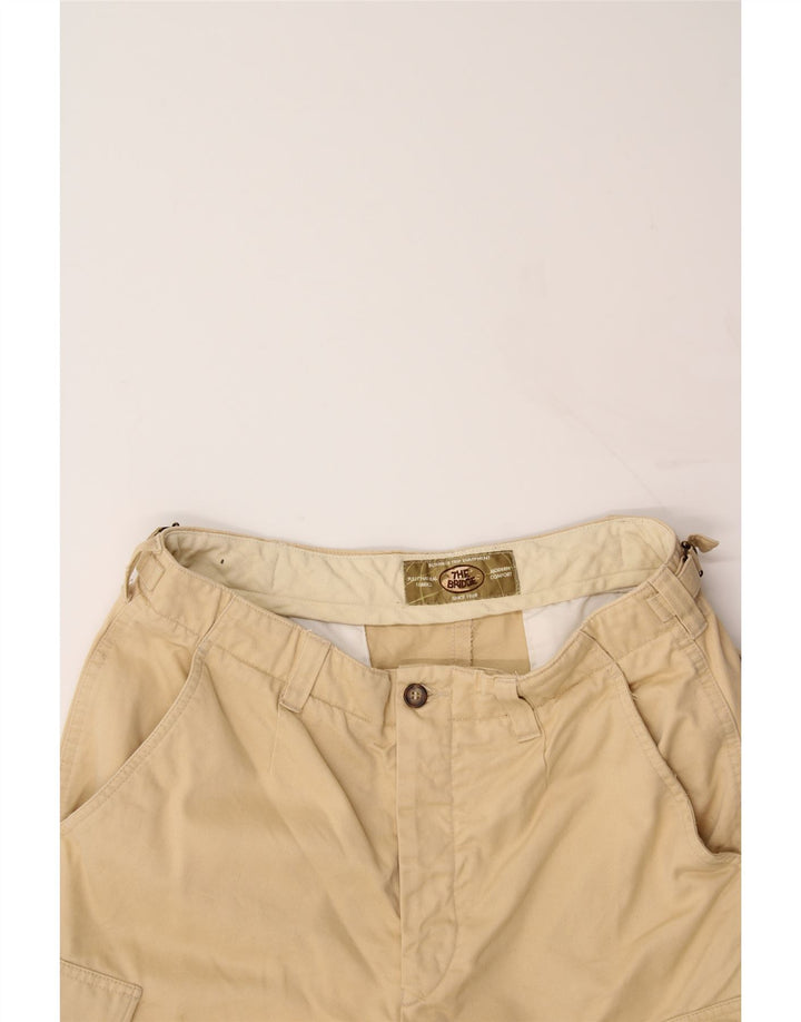 VINTAGE Mens Modern Comfort Fit Straight Cargo Trousers W30 L27 Beige Vintage Vintage and Second-Hand Vintage from Messina Hembry 
