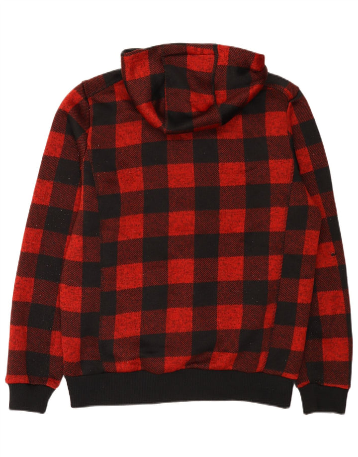 Suéter masculino com capuz e zíper Sherpa Mountain Warehouse guingão vermelho médio