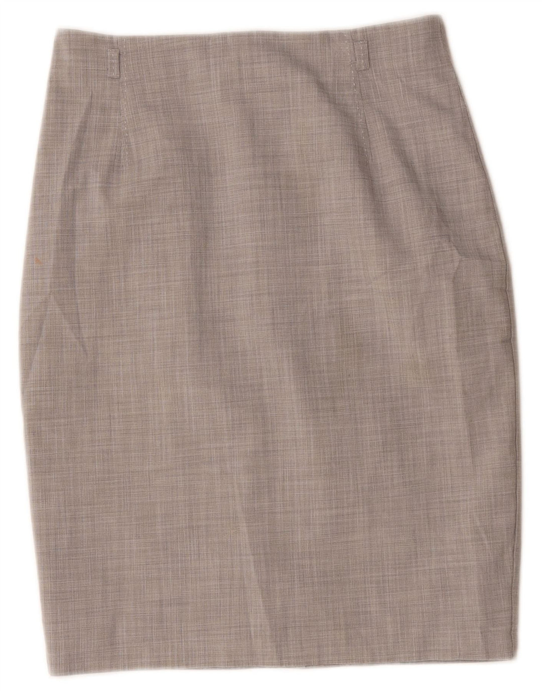 Saia lápis feminina Marks & Spencer Reino Unido 10 pequena W30 poliéster cinza