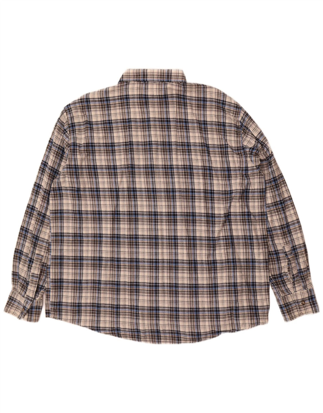 Camisa masculina de flanela Sea Barrier 2XL algodão xadrez cinza