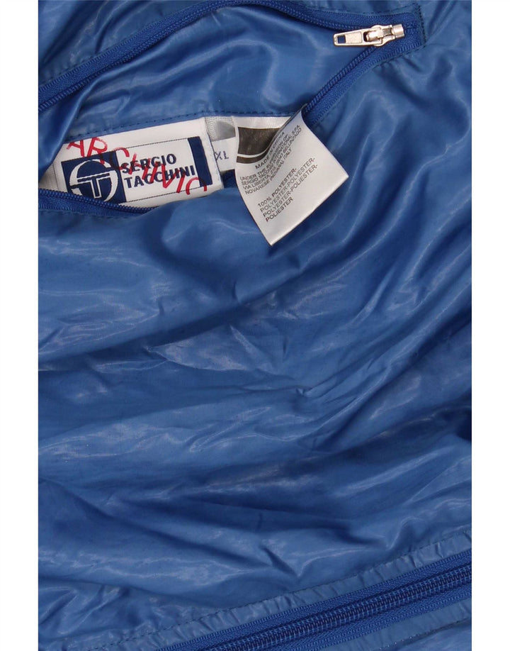 Jaqueta reversível masculina Sergio Tacchini UK 42 XL azul colorblock poliéster