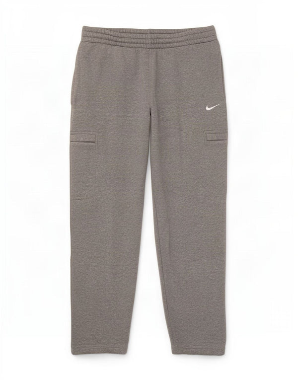 Calça esportiva masculina Nike Cargo grande algodão manchado cinza