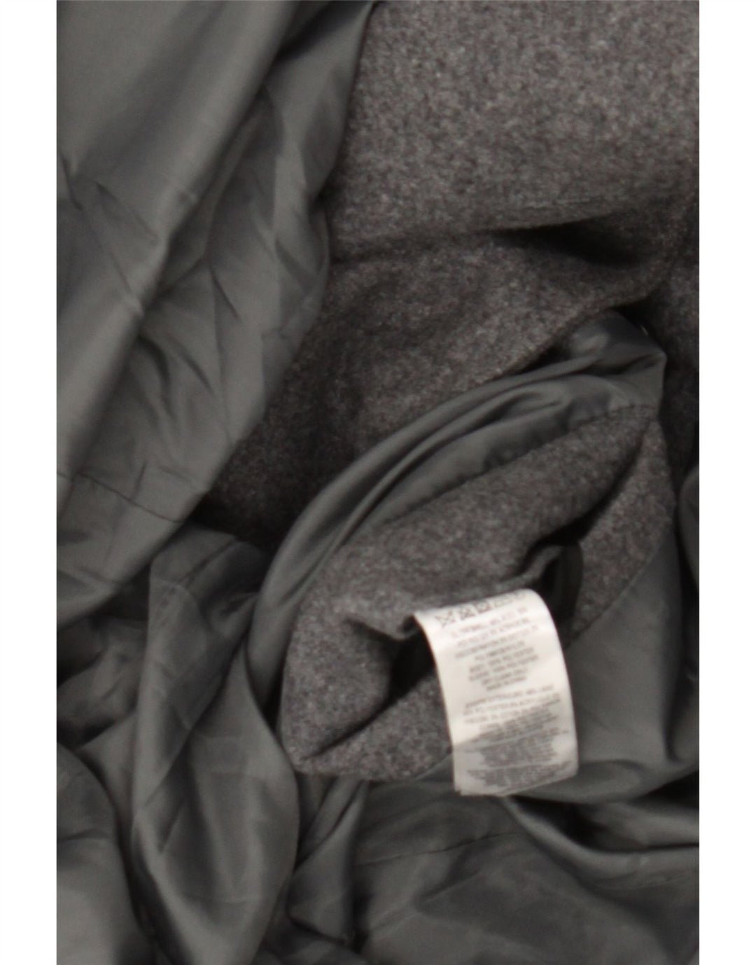 French Connection Mens Pea Coat Reino Unido 36 Lã Cinza Pequena
