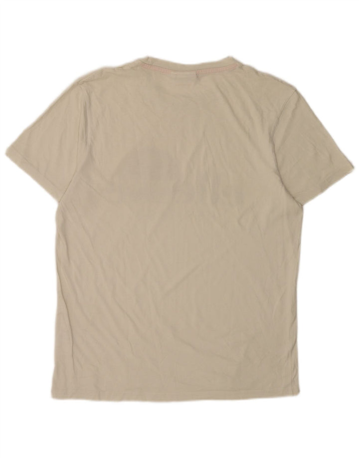 Ellesse Camiseta masculina Heritage Graphic Top grande de algodão branco