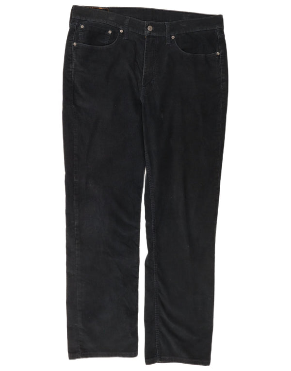 Calça masculina Levi's 514 reta de veludo cotelê W36 L32 azul marinho algodão