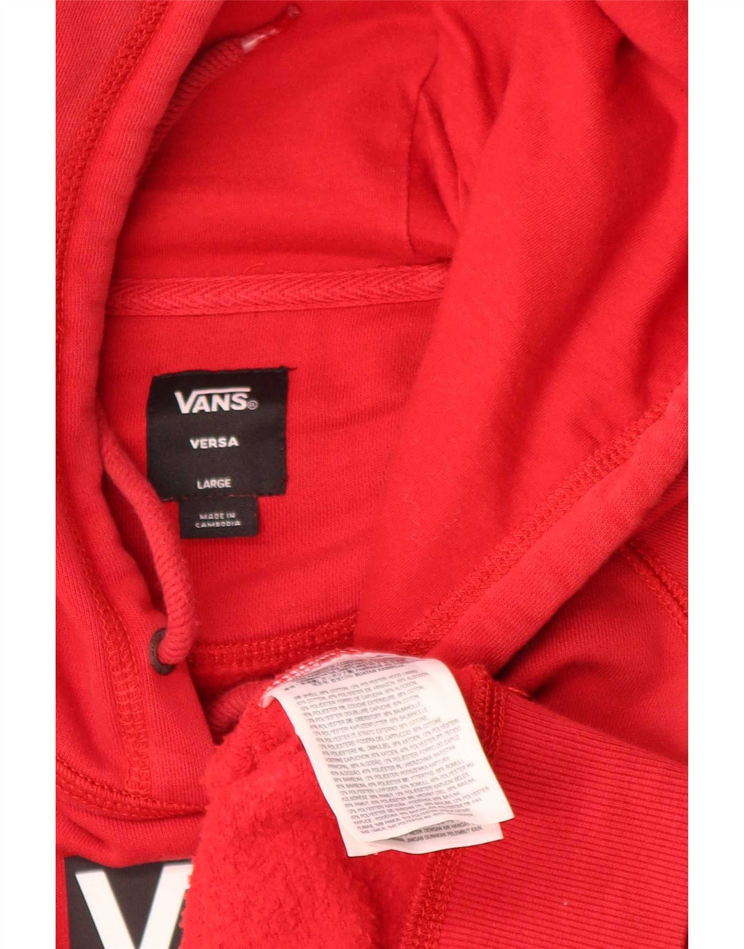 Vans Mens Versa Graphic Hoodie Jumper Grande Algodão Vermelho