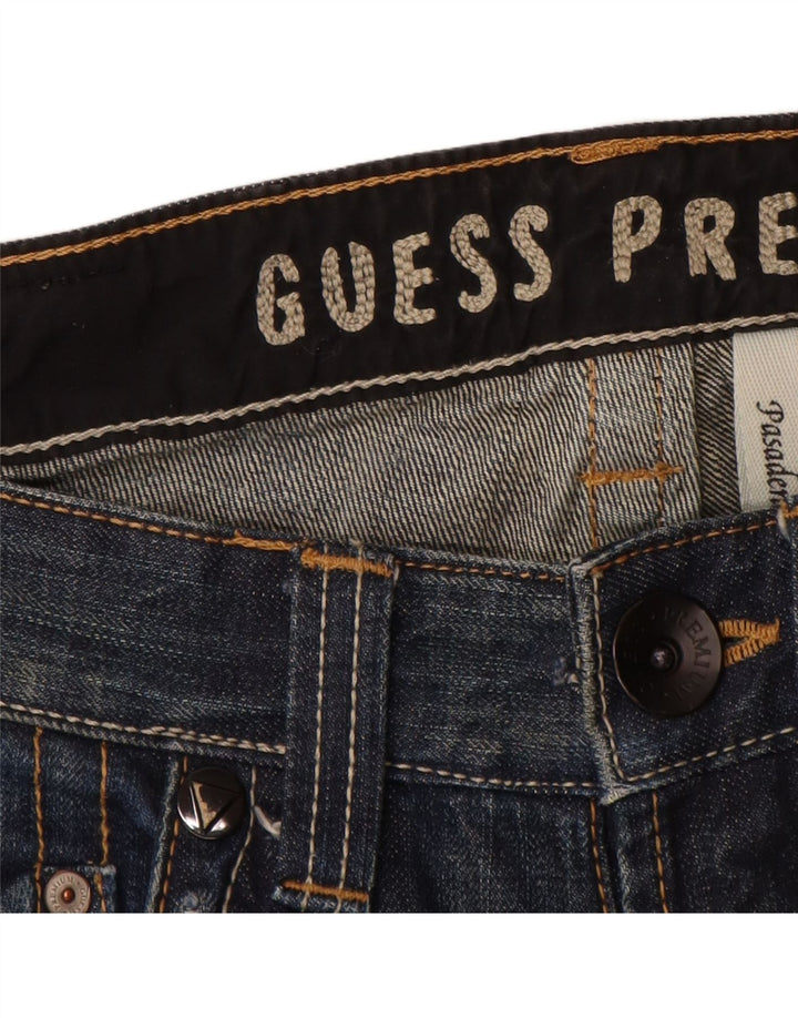 GUESS Mens Pasadena Straight Jeans W28 L32 Azul Algodão