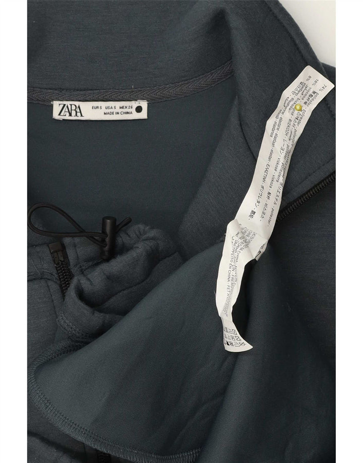 Zara Womens Oversized Tracksuit Top Jacket UK 10 Pequeno Azul Poliéster