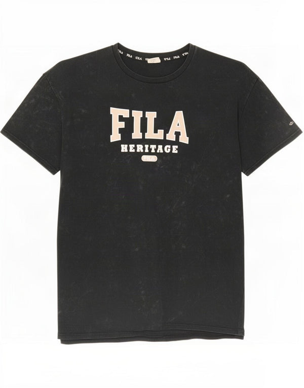 Fila Womens Heritage Graphic Camiseta Oversized Reino Unido 18 XL Preto Tie Dye