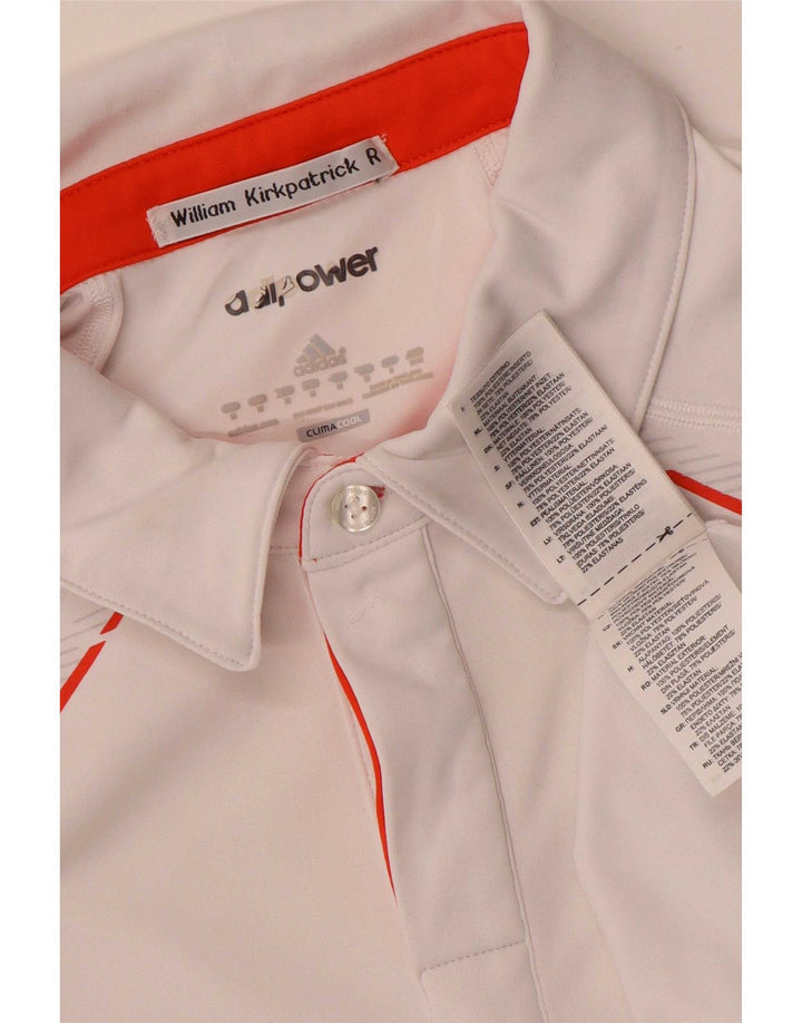 Adidas Mens Climacool Polo Shirt Médio Branco Colorblock Poliéster