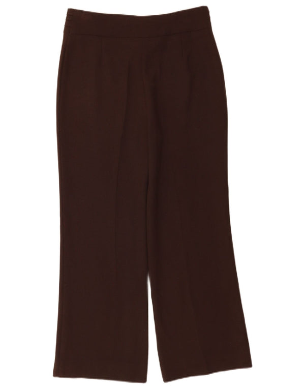Calça feminina reta casual Marks & Spencer Reino Unido 12 médio W28 L27 marrom