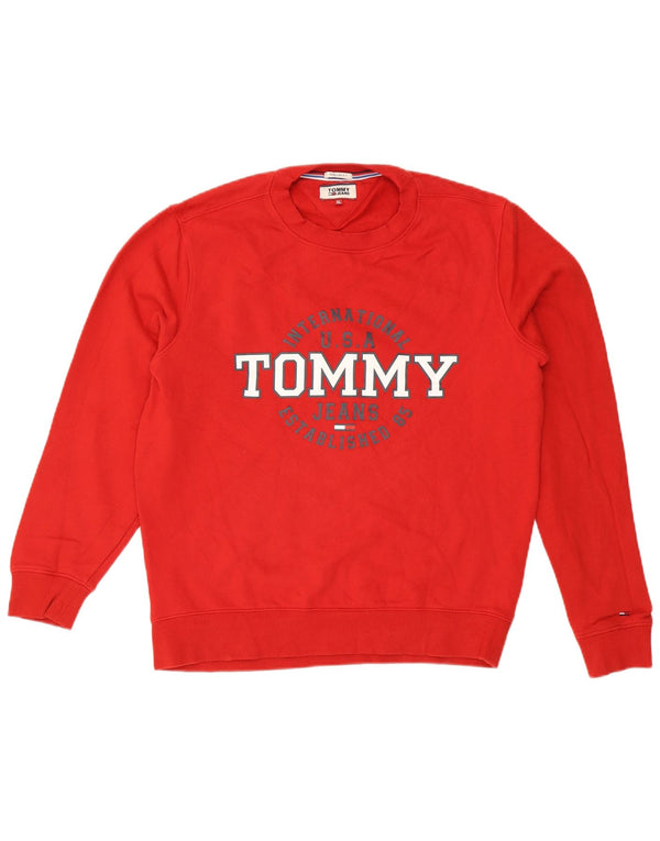 Tommy Hilfiger moletom masculino gráfico regular fit jumper XL algodão vermelho