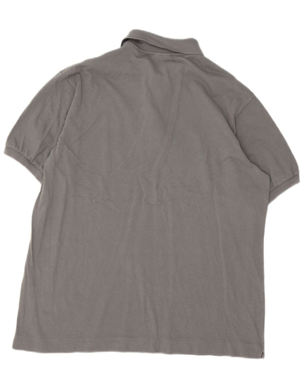 Camisa polo masculina Lacoste tamanho 5 grande algodão cinza