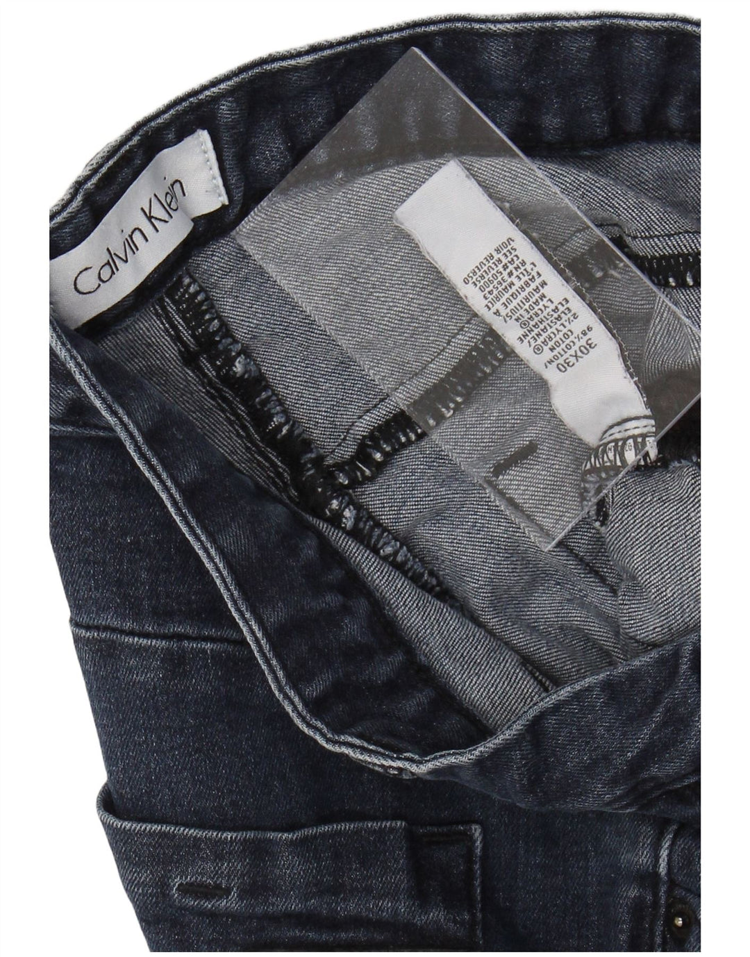 Calça jeans reta feminina CALVIN KLEIN W30 L30 azul marinho algodão