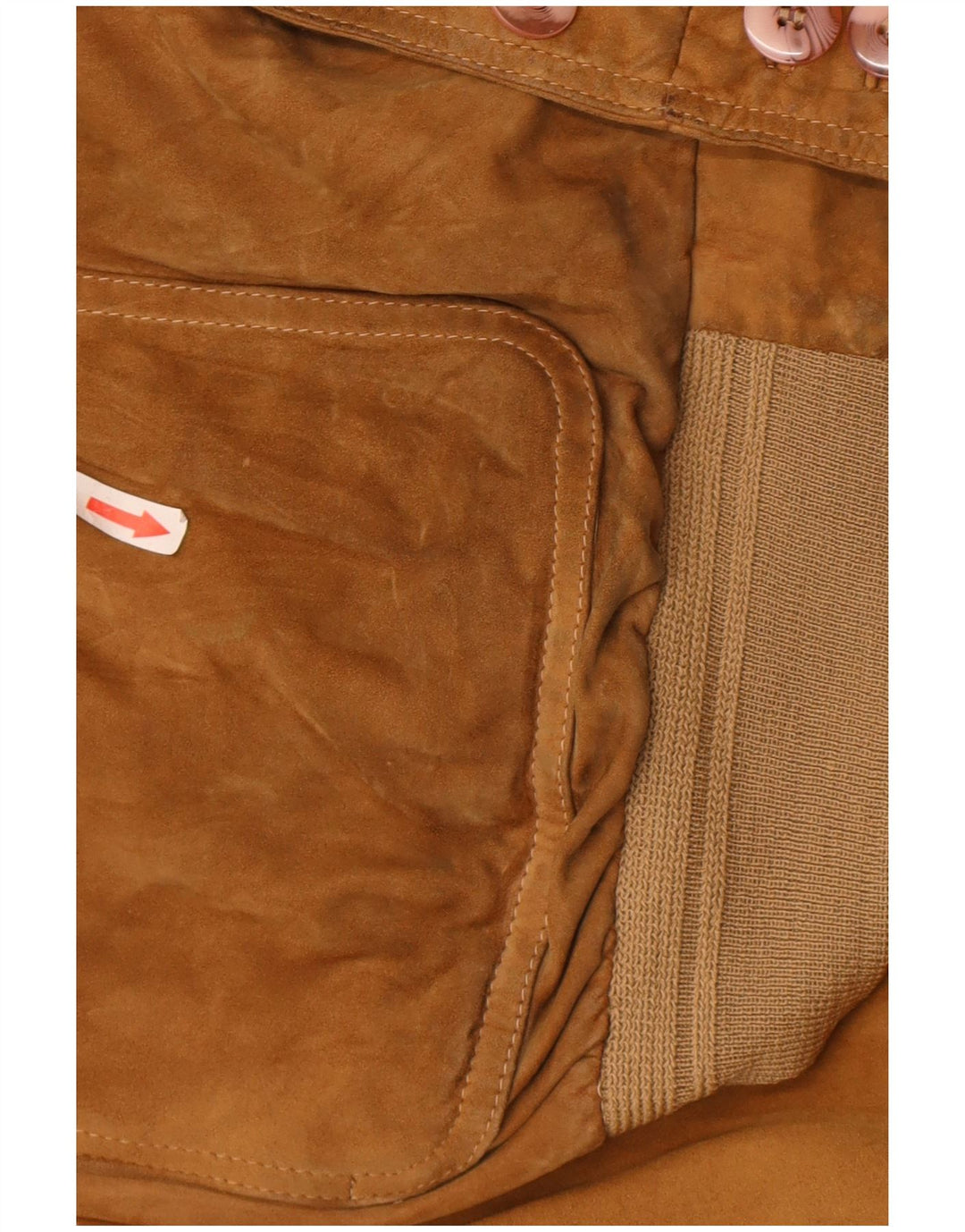 Jaqueta bomber masculina vintage de camurça UK 40 grande marrom