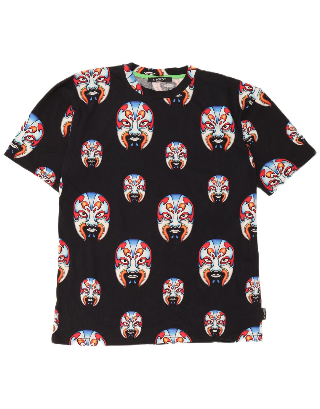 Custo Barcelona Mens Graphic T-Shirt Top Médio Algodão Preto