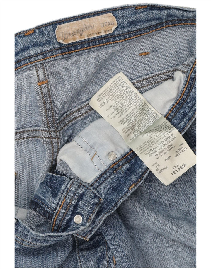 WRANGLER Masculino Utah Straight Jeans W34 L34 Azul Algodão