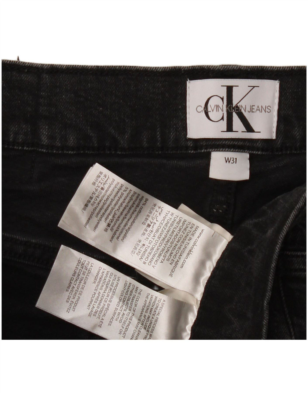 Shorts jeans masculino Calvin Klein W31 médio algodão preto