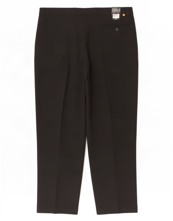 Calça masculina reta casual Farah W42 L31 poliéster preto