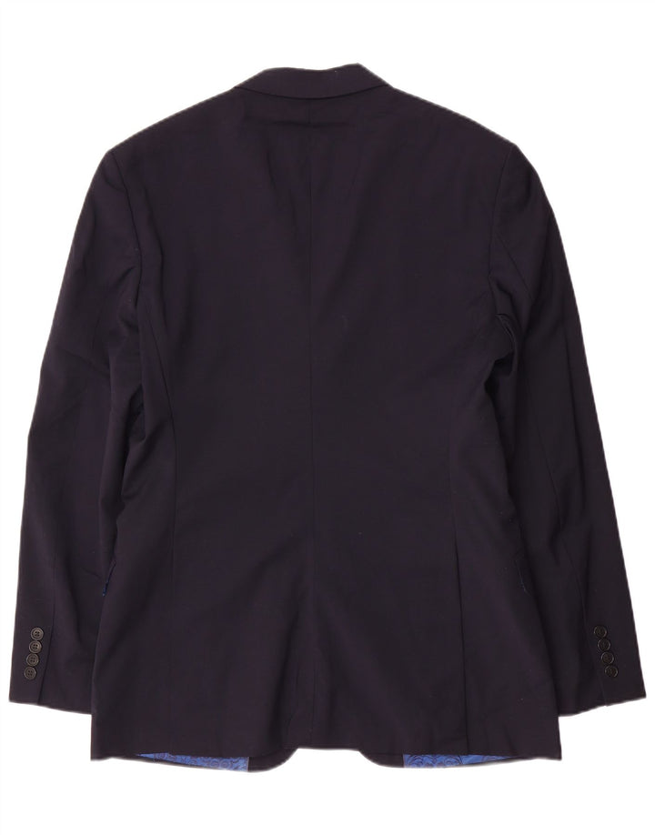 Jaqueta blazer masculina Ted Baker com 2 botões EUA 40 grande lã azul marinho