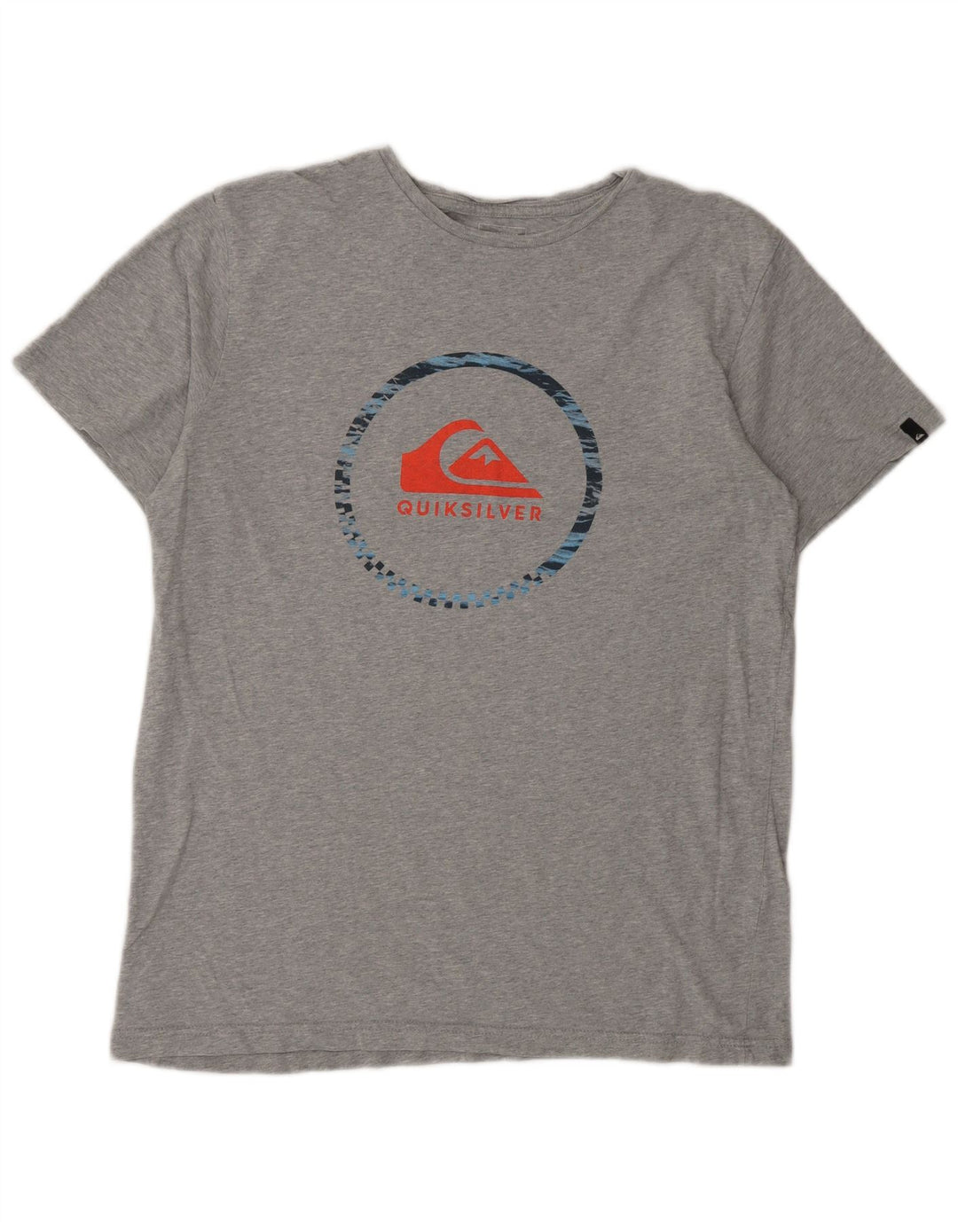 Camiseta masculina Quiksilver com estampa gráfica grande cinza