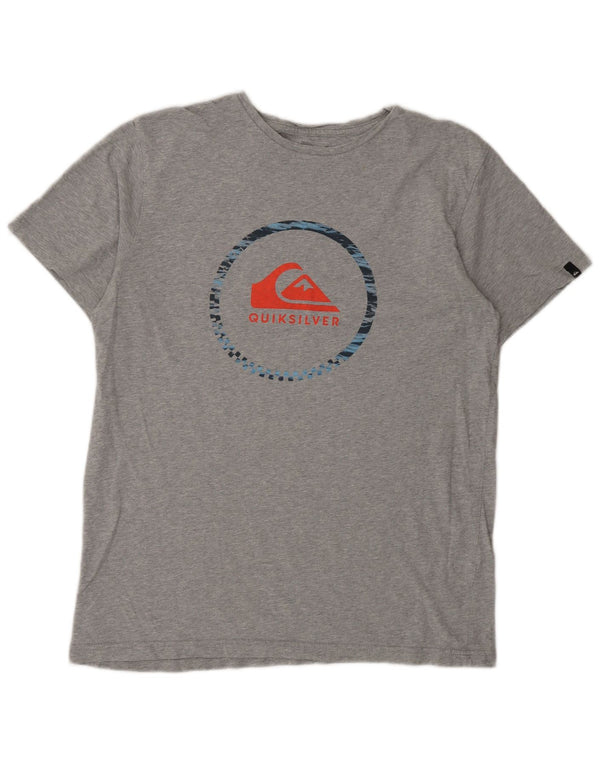Camiseta masculina Quiksilver com estampa gráfica grande cinza