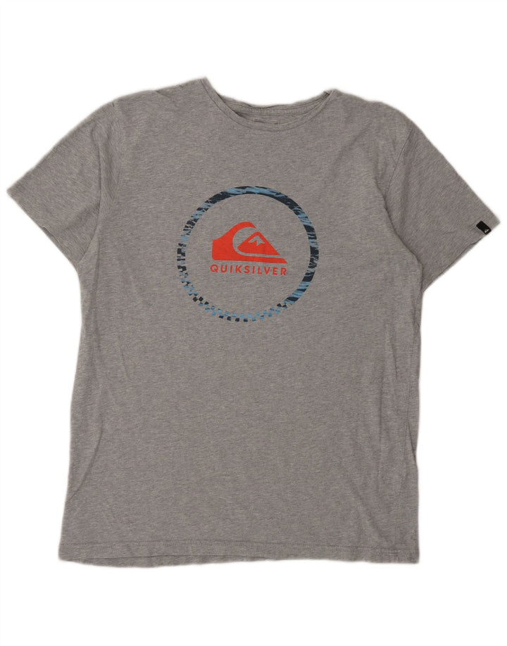 Camiseta masculina Quiksilver com estampa gráfica grande cinza
