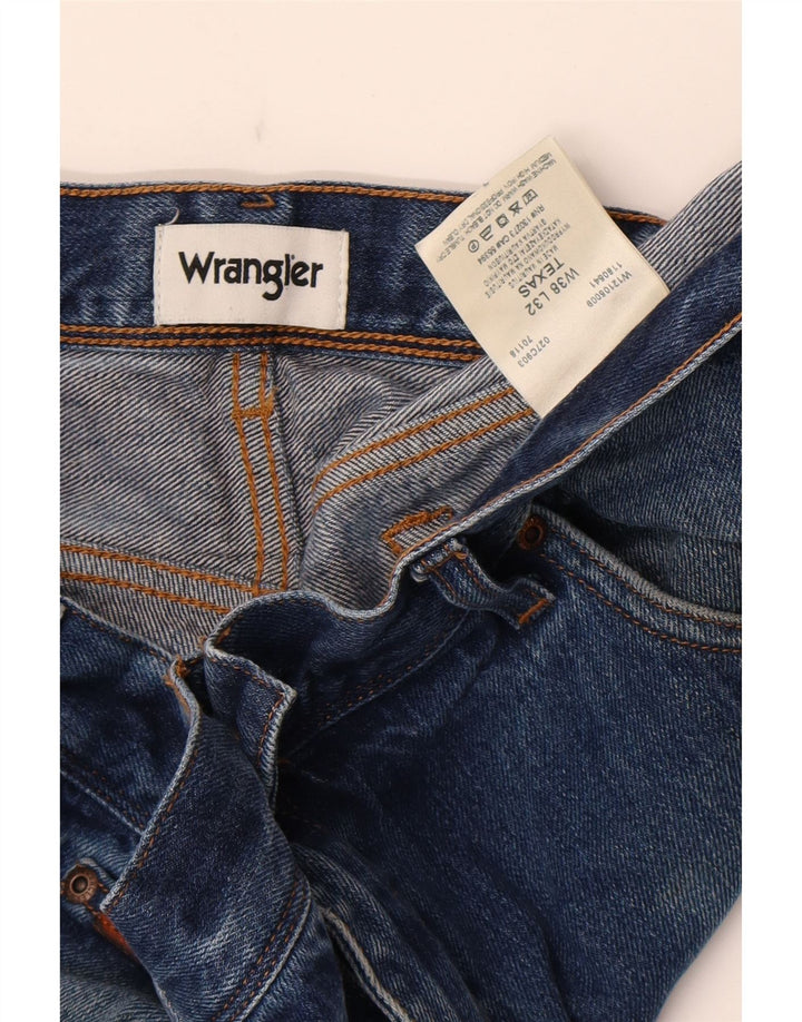 Wrangler Masculino Texas Straight Jeans W38 L32 Azul Algodão