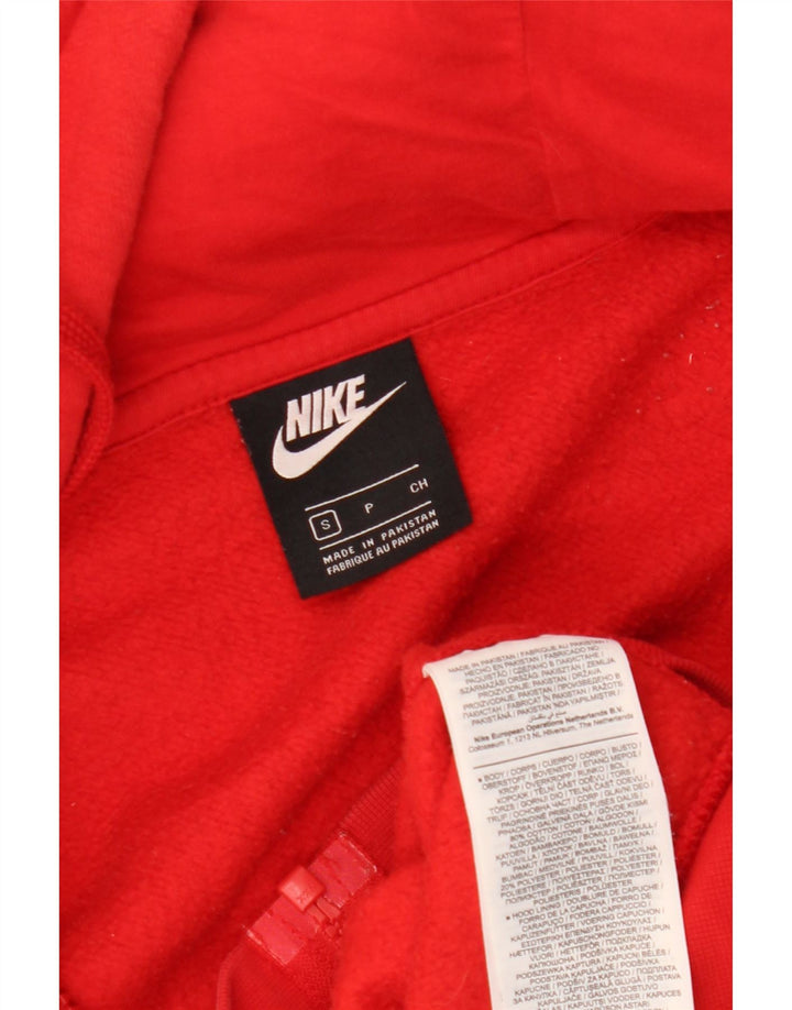 Suéter Nike masculino com capuz e zíper pequeno algodão vermelho